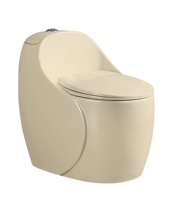 WC monobloc en céramique coloré en forme d'œuf, chasse d'eau par siphon, sortie S-trap 250/300mm, sortie P-trap 180mm, pour salle de bain