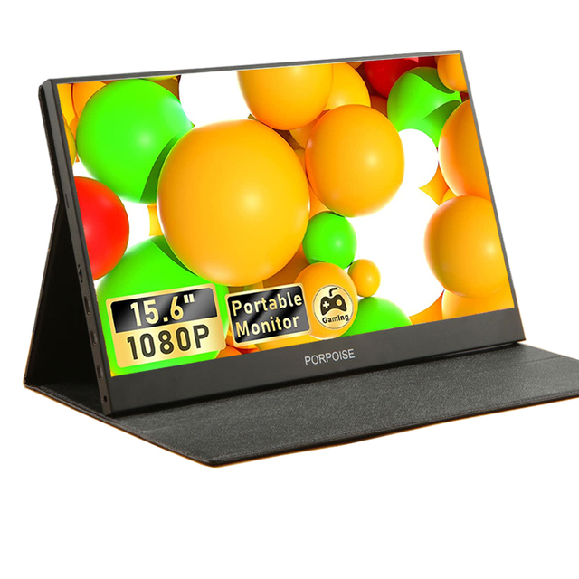 Ultra Thin Metal Case 15.6 Inch 1080P Portable Gaming Monitor 60 MHz with HD Type-C USB Built-in Speaker for Desktop Use