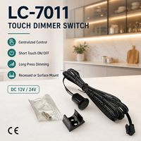Interrupteur tactile à intensité variable pour armoire, 12V 24V, capteur de contrôle central pour système d'éclairage LED de meuble et étagère LC-7011-23