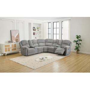 Nouveau Canapé Modulable en Velours Côtelé en Forme de L avec Chargeur Sans Fil Intégré, Mobilier de Salon de Luxe Léger, Canapé Sectionnel Convertible Très Tendance - Product Image 1