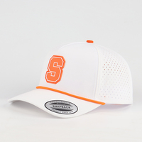 Casquettes de baseball unisexes en gros, casquette de sport 100 % polyester imperméable perforée au laser, chapeau avec patch PVC logo personnalisé, support OEM