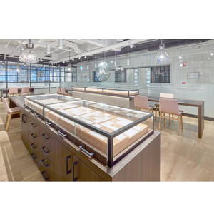 Usine en gros personnalisé noir fenêtre ensemble pour bijouteries boîte <span class=keywords><strong>bois</strong></span> comptoir Stander Premium noir vitrines - Product Image 3