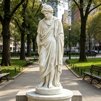 Sculpture masculine classique grecque et romaine en marbre blanc sculpté à la main, personnalisée, pour la décoration extérieure de villa et de jardin.