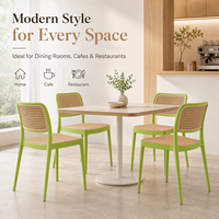 Chaise de salle à manger moderne empilable en plastique moulé, siège respirant, durable, légère, écologique, imperméable, pour la maison, le bureau, l'hôtel
