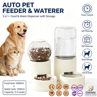 Distributeur automatique de nourriture et d'eau pour animaux de compagnie, fontaine à eau automatique avec seau de stockage de nourriture pour chats et chiens, utilisation en intérieur