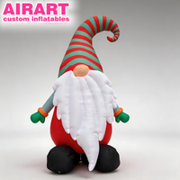 Gnome de Noël gonflable vert menthe, taille personnalisée, Père Noël gonflable de qualité commerciale, homme Père Noël gonflable