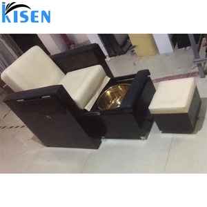 เก้าอี้ทำเล็บแบบปรับเอนได้ รุ่น Kisen สีเบจ น้ำตาล ขาว นุ่มสบาย ระดับไฮเอนด์ พร้อมอ่างล้างเท้าแบบเคลื่อนย้ายได้ กำลังลดราคา - Product Image 3