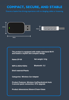 CP06 2 en 1 CarPlay sans fil et Android Auto sans fil, branchement USB, convertit le CarPlay filaire en CarPlay sans fil