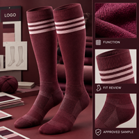 Chaussettes de compression sportives à soutien gradué pour mollets larges, motif rayé, logo assorti, emballage, échantillon, homologation