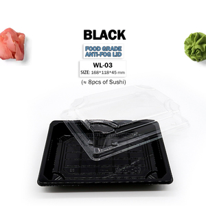 Wholesale Variety Of Size Available Reusable Plastic Take Away Togo Sushi Box with Clear Lid