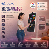Nouveau tableau blanc interactif portable avec écran tactile mobile alimenté par batterie, écran 4K, Smart TV FlexiGo 32 pouces, cabinet noir/blanc