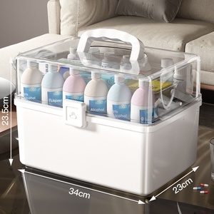 קישוט הבית קיבולת גדולה pp פלסטיק בר קיימא מבריק המשפחה רפואה תיבת שכבת גלולת אחסון לשימוש משפחתי yn01 - Product Image 6