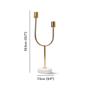 High Quality Gold Plated <b>Brass</b>/Aluminum Dual <b>Candle</b> <b>Holder</b> Home Christmas Decor Tabletop Luxury Look Handmade Durable - Product Image 6