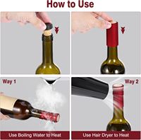 100 bouchons de vin naturels et 3 capsules thermorétractables en PVC de 3 couleurs pour bouteilles de vin, bouchon droit