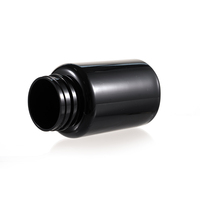 Bouteilles de pilules en plastique PET 225cc, flacon pour capsules, médicaments, suppléments vitaminiques, flacon noir, bouchon à vis noir, logo personnalisable
