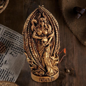 Déesse maléfique de Satan Statue de déesse mythologique <span class=keywords><strong>nordique</strong></span> décoration de table Satan femme démon lys Sculpture accessoires - Product Image 5