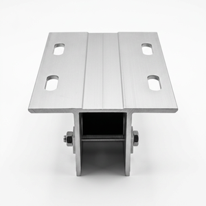Abrazadera ranurada de aluminio para techos de junta alzada, tira de montaje metálica para techos fotovoltaicos con perno pasante para soportes solares, venta al por mayor OEM - Product Image 2