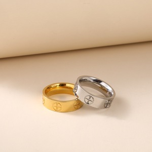 Hợp Thời Trang Cộng Với Dấu Hiệu Đồ Trang Sức 316L Thép Không Gỉ 18K Mạ Vàng Nhẫn Đối Với Phụ Nữ Sang Trọng Cổ Điển Vít Tình Yêu Nhẫn - Product Image 5