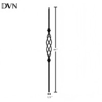 Balustre de marche d'escalier intérieur DVN moderne en métal noir thermolaqué résistant à la rouille avec tube creux pour villa américaine