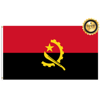 Vente en gros 3x5In Angola Drapeau national 68D et 100D Polyester trois couches personnalisables avec transport rapide