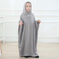 Vêtements islamiques pour enfants du Moyen-Orient, robes longues pour enfants, robe musulmane unie, robe à manches chauve-souris, abaya arabe, robe pour filles musulmanes