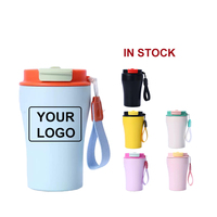 Mug de voyage en acier inoxydable de 380 ml avec cordon de transport, tasse isotherme anti-fuite, support pour logo personnalisé, idéal pour les trajets quotidiens