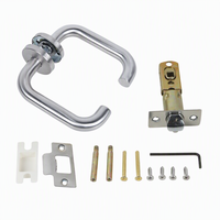 Poignée de porte tubulaire en acier inoxydable de haute qualité avec serrure à levier, rosette séparée, serrure pour porte coupe-feu pour hôtel, porte intérieure en bois