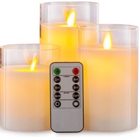 Bougie LED électronique télécommandée avec minuterie, variateur d'intensité, couvercle en plastique intégré, simulation pour mariage, anniversaire, bar