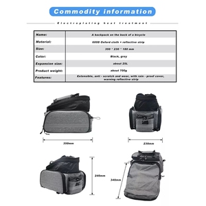 RIDERACE-<span class=keywords><strong>Sacoche</strong></span> de vélo pour vélo, <span class=keywords><strong>sacoche</strong></span> de guidon, <span class=keywords><strong>porte</strong></span>-bagages, grande capacité - Product Image 6