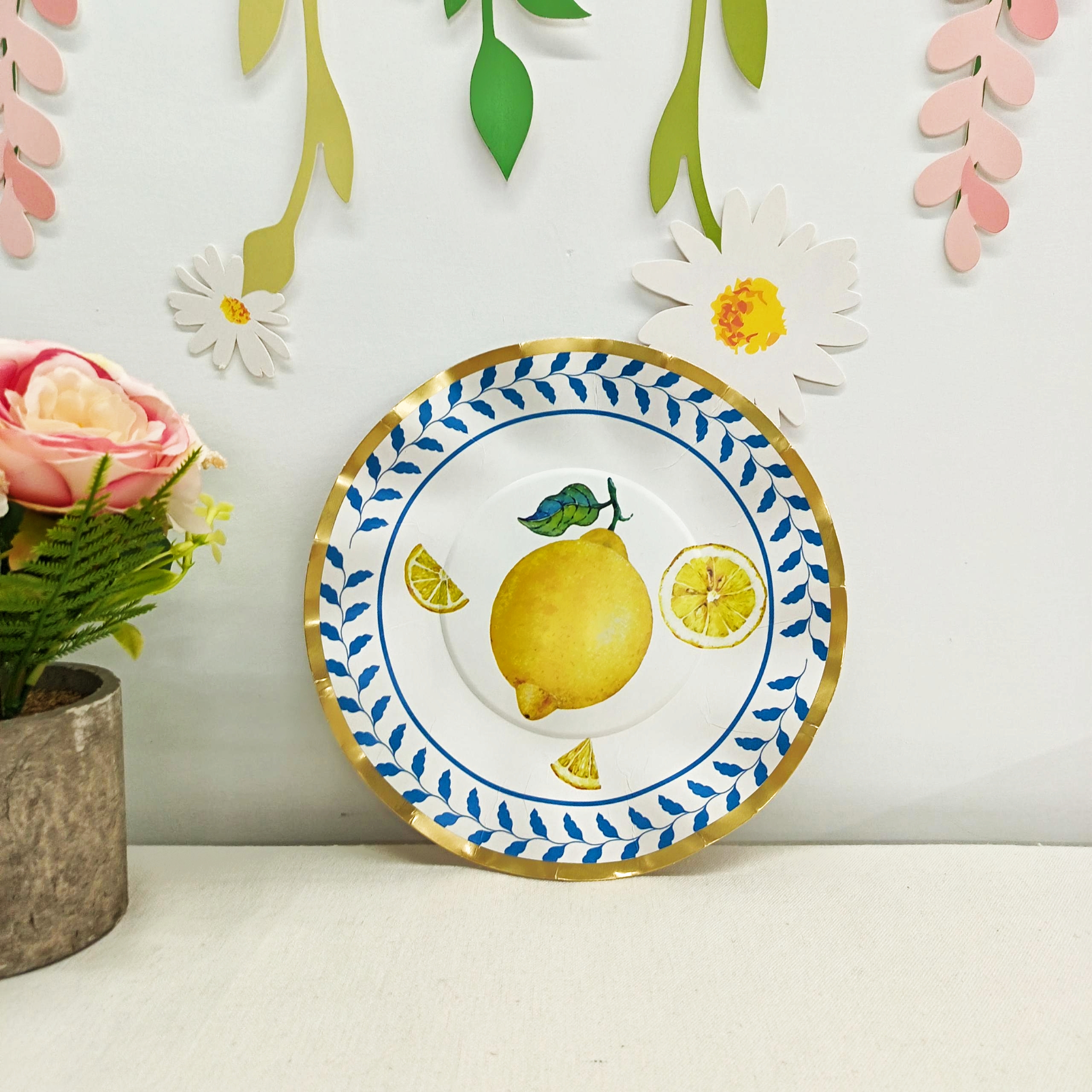 Plato rosa de 8 pulgadas * 8 piezas