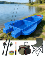 Bateau de pêche pliable en PE, compact et polyvalent, avec fonction de dérive, pour 4 à 6 personnes