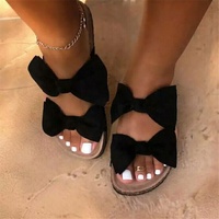 Sandales plates rouges tendance à nœud papillon, antidérapantes, pour l'extérieur, idéales printemps-été – Meilleures ventes