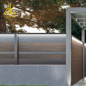 ZHONGLIAN – panneau de clôture en poudre café/gris foncé pour jardin avec <span class=keywords><strong>poteau</strong></span> de clôture en <span class=keywords><strong>aluminium</strong></span> - Product Image 2