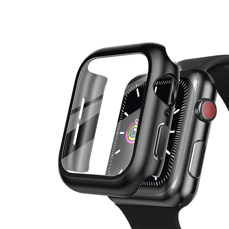 Đồng Hồ Đeo Tay 2 Trong 1 360 Độ Đầy Đủ Mặt Kính Vỏ Bảo Vệ Màn Hình Cho Apple Iwatch Series 7 6 SE