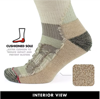Chaussettes de randonnée et de trekking en mélange de laine mohair certifiées RMS, chaudes et rembourrées, pour l'extérieur
