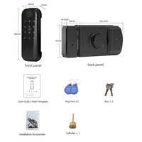 Cerradura Inteligente Electrónica IP55 con Desbloqueo Remoto, Huella Dactilar, Contraseña, Tarjeta, Soporte en la Nube - Tuya WiFi TTlock, Aleación de Aluminio, Color Negro