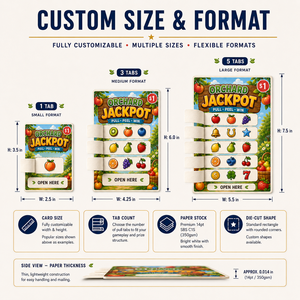 Factory Custom Digital Printing Five Windows Instant Prize Tear Off Card Fruit Theme Patterns Pull Tab Tickets - Product Image 5