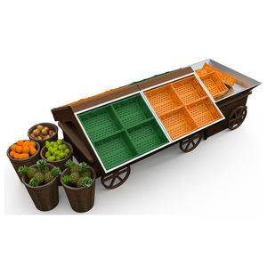 High Capacity Ergonomic Display Angle Modular <b>Basket</b> Layout Vegetable Display Rack - Product Image 2