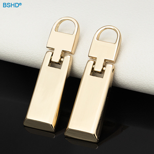Herrajes para Bolsos, Tirador de Cremallera Metálico Dorado Claro Personalizado, 3 Deslizadores de Cremallera Plateados Brillantes # 3 Tiradores de Cremallera en Blanco para Cremalleras Metálicas y Bolsos - Product Image 2