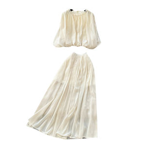 Setelan Elegan 2 Potong untuk Wanita Atasan dan Celana Pinggang Tinggi Grosir Pakaian - Product Image 5