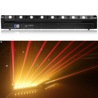 Lumière Led avec tête mobile DMX, livraison gratuite DJ 8 yeux blanc chaud + 8 faisceaux rouges, barre Laser pour Disco
