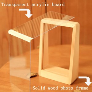 Wooden <b>Double</b>-Sided <b>Photo</b> <b>Frame</b> Rectangular Tabletop Vertical Display For Living Room Bedroom Study Eco-Friendly Solid Wood - Product Image 4