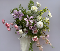 Guirlande florale artificielle rose et violette style forêt, boule de fleurs, chemin de table pour mariage, arrangement floral pour décoration d'allée de fête