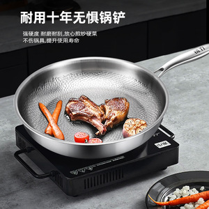 Titanium Frying <b>Pan</b> 32Cmm Hammered Nonstick Round For Steak Cooking - Product Image 5