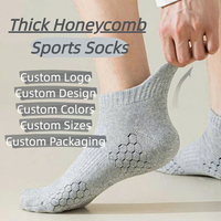 Chaussettes de course d'hiver en tricot alvéolé couleur personnalisée OEM, respirantes, anti-transpiration, antidérapantes, antibactériennes, pour la course longue distance
