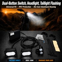 Juego de Luces LED Estroboscópicas para Bicicleta Eléctrica, 20W, Totalmente Metálicas, Resistentes al Agua IP68, con Batería, para E-Bike
