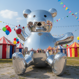 <b>Inflatable</b> Mirror Bear Metallic Shiny Balloon PVC Floating Sphere Event Party Decoration Customized <b>Inflatable</b> Mirror Bear Infla - Product Image 1