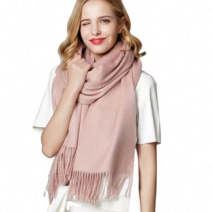 Дизайнерские вязаные шерстяные шарфы из пашмины и хлопка с принтом, 100% кашемировые шарфы, шаль для женщин 20-05581