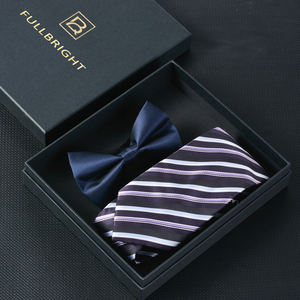 กล่องกระดาษแข็งแบบแข็งแรงพิมพ์โลโก้ตามสั่ง กล่องกระดาษแบบยกฝา กล่องของขวัญเนคไทสุดหรูหุ้มทองคำเปลว กล่องของขวัญเนคไทรีไซเคิลสำหรับเครื่องประดับแฟชั่น - Product Image 1