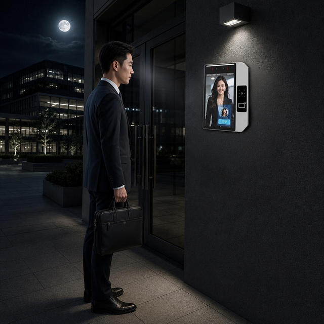 Easco 8 Inch Android Wall Mount Night Vision Face Recognition Access Control Biometric Time Attendance Machine for Office